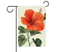 Bandiera Decorativa Red Hibiscus Flower Resistente Alle Intemperie Bandiera Pace Con 2 Occhielli Bandiere Giardino Per Balcone Prato Decorazioni 12X18 Inch