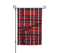 Bandiera decorativa rossa e nera con stampa scozzese da giardino per villa per esterni, cortile, casa, patio, prato, decorazione