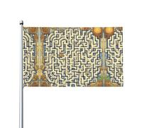 Bandiera decorativa stampata con mappa del tesoro del labirinto per decorazioni per feste all'aperto o al chiuso - 3 * 5 piedi