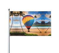 Bandiera decorativa stampata per esterni con mongolfiera delle Hawaii, per decorazioni per feste al chiuso o all'aperto - 3 * 5 piedi