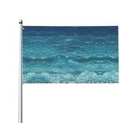 Bandiera decorativa stampata per esterni con motivo mare blu profondo, per decorazioni per feste al chiuso o all'aperto - 3 * 5 piedi