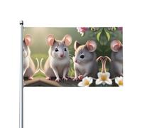 Bandiera decorativa stampata per esterni con scritta "Topolino innamorato", per decorazioni per feste al chiuso o all'aperto - 3 * 5 piedi