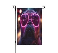 Bandiera decorativa su entrambi i lati con cani punk per le strade, striscione da giardino, perfetta per interni ed esterni, disponibile in due misure