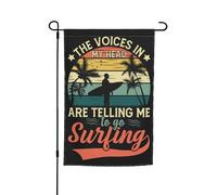 Bandiera Decorativa The Voices In My Head Are Telling Me To Go Surfing Con 2 Occhielli Bandieradacortile Robuste Segnali Da Giardino Per Prato La Casa Domestiche 12X18 Inch