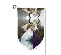 Bandiera decorativa unica per cortile, design personalizzato per primavera e giardino, bandiere bifacciali in poliestere resistente per esterni, per cortile, portico e patio, animali ibridi, taglia