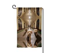 Bandiera decorativa unica per cortile, design personalizzato per primavera e giardino, bandiere bifacciali in poliestere resistente per cortile, portico e patio, cucciolo infinito corridoio taglia