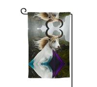 Bandiera decorativa unica per cortile, design personalizzato per primavera e giardino, bandiere bifacciali in poliestere resistente per esterni, per cortile, portico e patio, animali ibridi, taglia