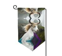 Bandiera decorativa unica per cortile, design personalizzato per primavera e giardino, bandiere bifacciali in poliestere resistente per esterni, per cortile, portico e patio, animali ibridi, taglia