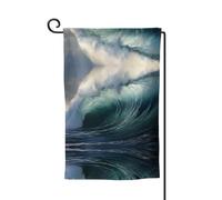 Bandiera decorativa unica per cortile, design personalizzato per primavera e giardino, bandiere da esterno su entrambi i lati in poliestere resistente per cortile, portico e patio, grandi onde nel