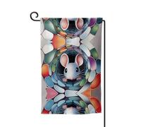 Bandiera decorativa unica per cortile, design personalizzato per primavera e giardino, bandiere da esterno in poliestere resistente su entrambi i lati per cortile, portico e patio, il topo nello