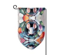 Bandiera decorativa unica per cortile, design personalizzato per primavera e giardino, bandiere da esterno in poliestere resistente su entrambi i lati per cortile, portico e patio, il topo nello