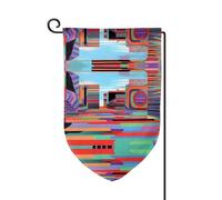 Bandiera decorativa unica per cortile, design personalizzato per primavera e giardino, bandiere da esterno bifacciali in poliestere resistente per cortile, portico e patio, futurismo distopico