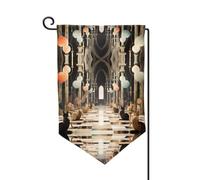 Bandiera decorativa unica per cortile, design personalizzato per primavera e giardino, bandiere da esterno in poliestere resistente su entrambi i lati per cortile, portico e patio, gatto che gioca a