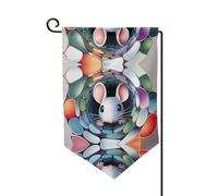 Bandiera decorativa unica per cortile, design personalizzato per primavera e giardino, bandiere da esterno in poliestere resistente su entrambi i lati per cortile, portico e patio, il topo nello