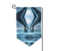 Bandiera decorativa unica per cortile, design personalizzato per primavera e giardino, bandiere da esterno su entrambi i lati in poliestere resistente per cortile, portico e patio, un ponte che