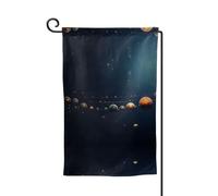 Bandiera decorativa unica per cortile, design personalizzato per primavera e giardino, bandiere da esterno su entrambi i lati in poliestere resistente per cortile, portico e patio, bellissimi pianeti