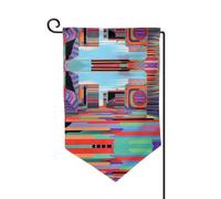 Bandiera decorativa unica per cortile, design personalizzato per primavera e giardino, bandiere da esterno bifacciali in poliestere resistente per cortile, portico e patio, futurismo distopico