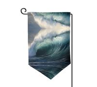 Bandiera decorativa unica per cortile, design personalizzato per primavera e giardino, bandiere da esterno su entrambi i lati in poliestere resistente per cortile, portico e patio, grandi onde nel