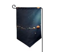 Bandiera decorativa unica per cortile, design personalizzato per primavera e giardino, bandiere da esterno su entrambi i lati in poliestere resistente per cortile, portico e patio, bellissimi pianeti