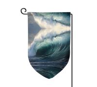 Bandiera decorativa unica per cortile, design personalizzato per primavera e giardino, bandiere da esterno su entrambi i lati in poliestere resistente per cortile, portico e patio, grandi onde nel