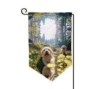 Bandiera decorativa unica per cortile, design personalizzato per primavera e giardino, bandiere da esterno in poliestere resistente su entrambi i lati per cortile, portico e patio, un vivace cagnolino