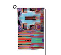 Bandiera decorativa unica per cortile, design personalizzato per primavera e giardino, bandiere da esterno bifacciali in poliestere resistente per cortile, portico e patio, futurismo distopico