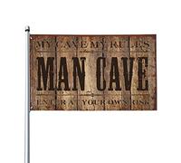 Bandiera decorativa vintage con scritta "Enter At Your Own Risk", divertente bandiera per camera da letto, ornamenti per esterni (30 x 45 cm)