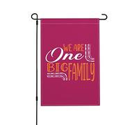 Bandiera Decorativa We Are One Big Family Con 2 Occhielli Striscione Appendere Decorazioni Da Giardino Per Estate Cortile Domestiche 12X18 Inch
