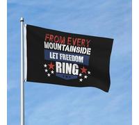 Bandiera Decorative Bandiere 4Th Of July From Every Mountainside Let Freedom Ring Resistente Allo Scolorimento Striscioni Di Bunting Per Ristoranti Interno Decorazione 90X150Cm