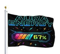 Bandiera Decorative Bandiere Aura Energy At 67 Funny Six Seven Resistente Allo Scolorimento Striscioni Di Bunting Per Esterno Giardino Interno 90X150Cm