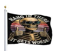 Bandiera Decorative Bandiere Da Giardino Hang In There It Gets Worse Rinforzo Flag Per Interno Celebrazione Esterno 90X150Cm