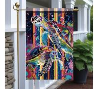 Bandiera Decorazioni Colorful Sea Turtle Striped Ocean Background Beach
