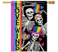 Bandiera Decorazioni Rainbow Gothic Skeleton Skull Love Wins Bandiere