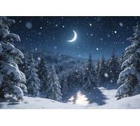 Bandiera Decorazioni Winter Snowy Snowflake Moon Tree Trees On Christmas