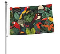 Bandiera degli animali tropicali 2x3 FT a doppia faccia all'esterno, grande decorazione esterna del cantiere della bandiera della casa dello stendardo