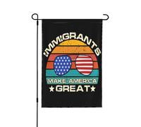 Bandiera degli immigrati costruita in America - Striscione pro-immigrazione 12x18