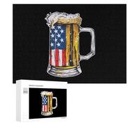 Bandiera degli Stati Uniti Birra Divertente Puzzle di Legno Pittura Arte Pittura Puzzle Decorazione Regali 300/500/1000 Pezzi