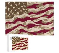 Bandiera degli Stati Uniti con puzzle mimetico del deserto per adulti attività familiari giochi decorazione della casa puzzle 300 PCS