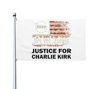 Bandiera degli Stati Uniti del 2025 "Noi, il popolo, giustizia per Charlie Kirk", bandiera da 3x5 piedi, bandiere bifacciali per esterni, striscioni per esterni, bianchi