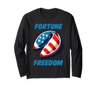 Bandiera degli Stati Uniti del 4 luglio del biscotto della fortuna della libertà Maglia a Manica