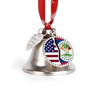 Bandiera degli Stati Uniti e del Belize stampata Campane di Natale Ornamento Albero di Natale Hanging Decor Decorazione per le Vacanze