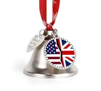 Bandiera degli Stati Uniti e del Regno Unito Stampata Campane di Natale Ornamento Albero di Natale Appeso Decorazione Decorazione per le