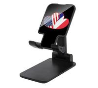 Bandiera degli Stati Uniti e della Francia Novità Pieghevole Supporto Del Telefono Cellulare Stampato Regolabile Desktop Phone Holder Accessori Da Viaggio 6.5×3.5×2.5 Pollici