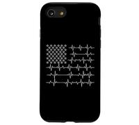 Bandiera degli Stati Uniti ECG Battito cardiaco Lines Patriotic Paramedic Custodia per iPhone SE (2020) / 7 / 8
