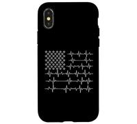 Bandiera degli Stati Uniti ECG Battito cardiaco Lines Patriotic Paramedic Custodia per iPhone X/XS
