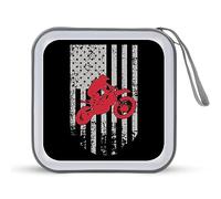Bandiera degli Stati Uniti Motocross Dirtbike Divertente CD Holder 40 Capacità DVD Caso Disco Protettivo Storage Organizer Bag per Auto Casa Viaggio