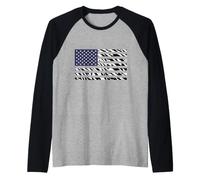 Bandiera degli Stati Uniti Tiger Pattern USA Patriotic Design Maglia con Maniche Raglan