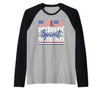 Bandiera degli Stati Uniti veterano Uno Spirito Patriottico Non Muore mai Maglia con Maniche Raglan