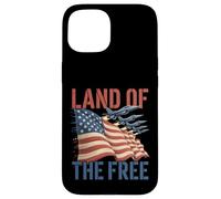 Bandiera dei combattenti americani della terra del jet patriottico libero Custodia per iPhone 15