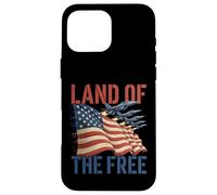 Bandiera dei combattenti americani della terra del jet patriottico libero Custodia per iPhone 16 Pro Max